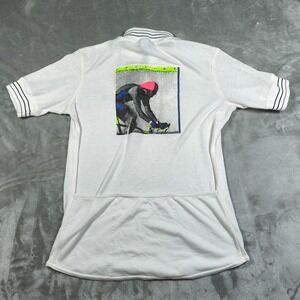 Vintage Hind Cycling Shirt Mens Medium Quarter Zip Collar Retro Polo 80s Racing